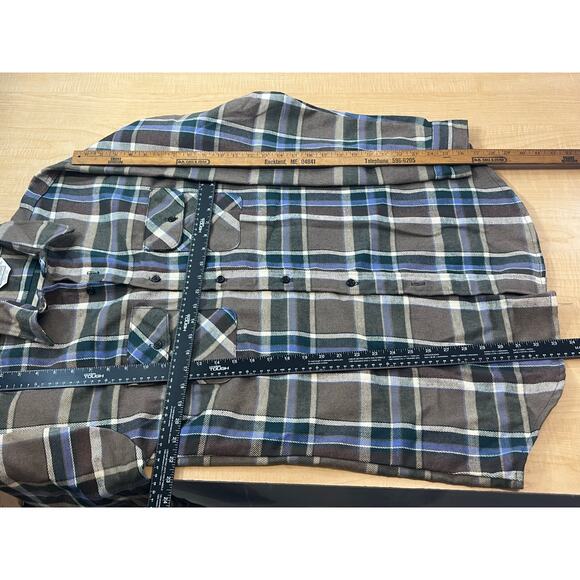 Five Brother Button Down Mens Size L Tall Plaid Flannel Heavyweight Workwear - Picture 3 of 4